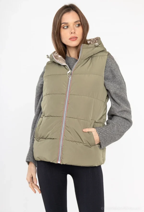 K850- Doudoune réversible (T36-T44) - kaki - 44