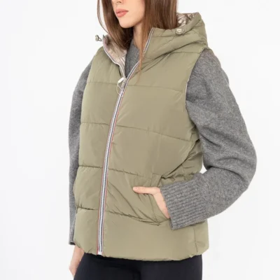 K850- Doudoune réversible (T36-T44) - kaki - 44