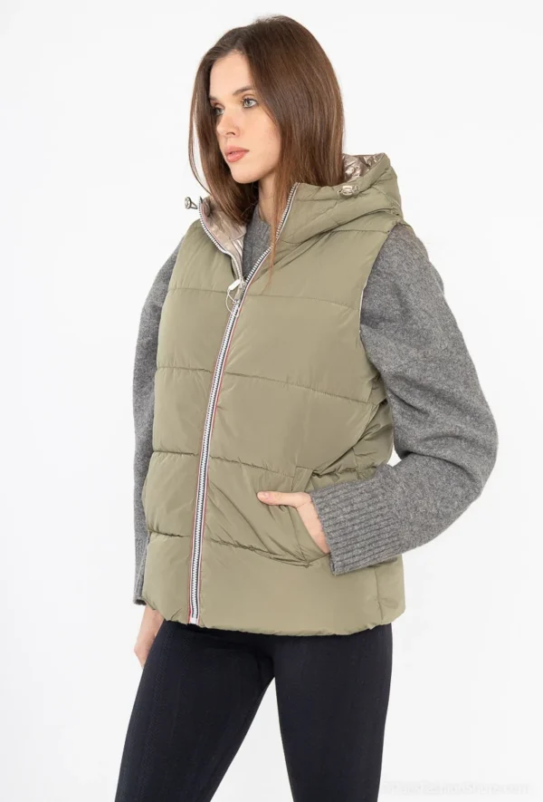 K850- Doudoune réversible (T36-T44) - kaki - 44