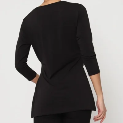 K878- Blouse Plissée unie (T36-T44) 🇫🇷 - noir - 42