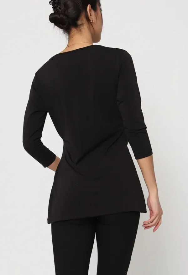 K878- Blouse Plissée unie (T36-T44) 🇫🇷 - noir - 42
