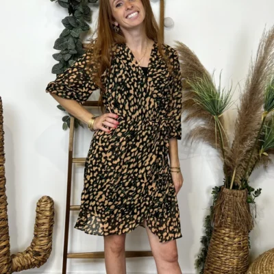 K870- Robe Maëlle cache coeur (T36-T40) - vert-sapin - 38