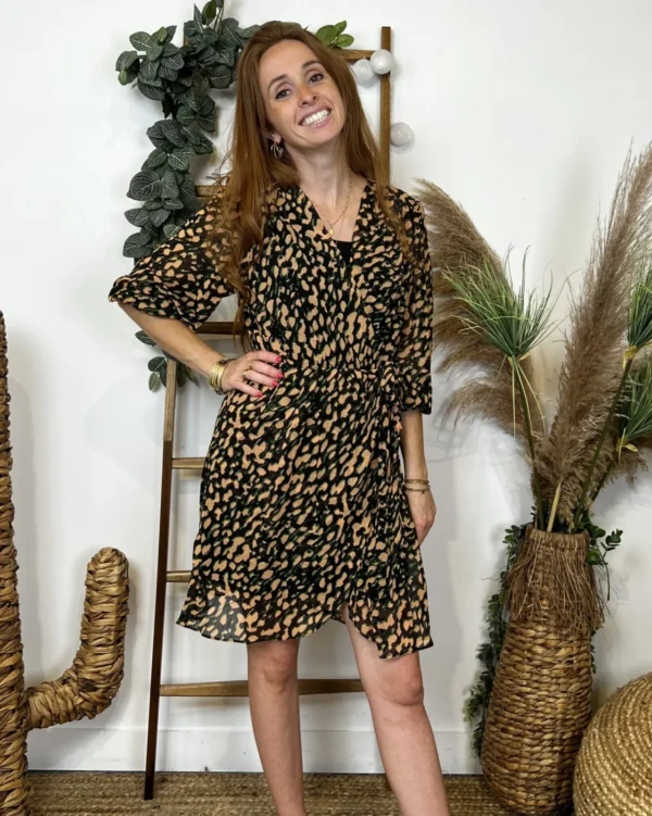 K870- Robe Maëlle cache coeur (T36-T40) - vert-sapin - 38