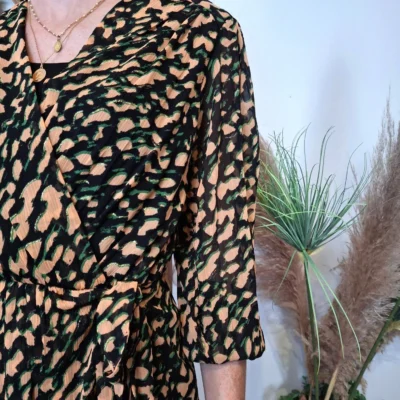 K870- Robe Maëlle cache coeur (T36-T40) - vert-sapin - 38