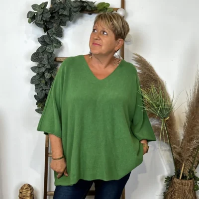 Z125 - Pull loose Crop-Top (GT) - vert-bresil - taille-unique-grande-taille