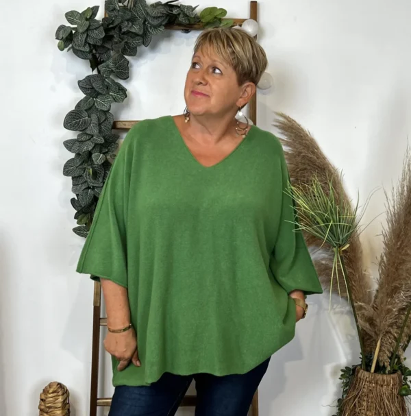 Z125 - Pull loose Crop-Top (GT) - vert-bresil - taille-unique-grande-taille