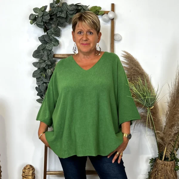 Z125 - Pull loose Crop-Top (GT) - vert-bresil - taille-unique-grande-taille