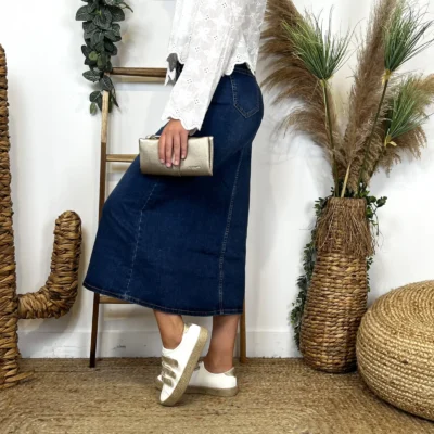 L697- Jupe non fendue jean (T36-T44) - denim - 44