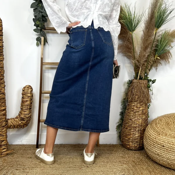 L697- Jupe non fendue jean (T36-T44) - denim - 44