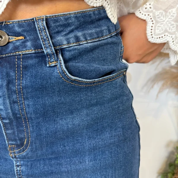 L697- Jupe non fendue jean (T36-T44) - denim - 44
