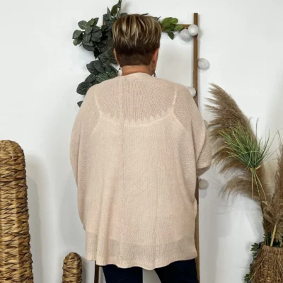 Z164- Gilet Maille Nid d abeille (Gt) - beige - taille-unique-grande-taille