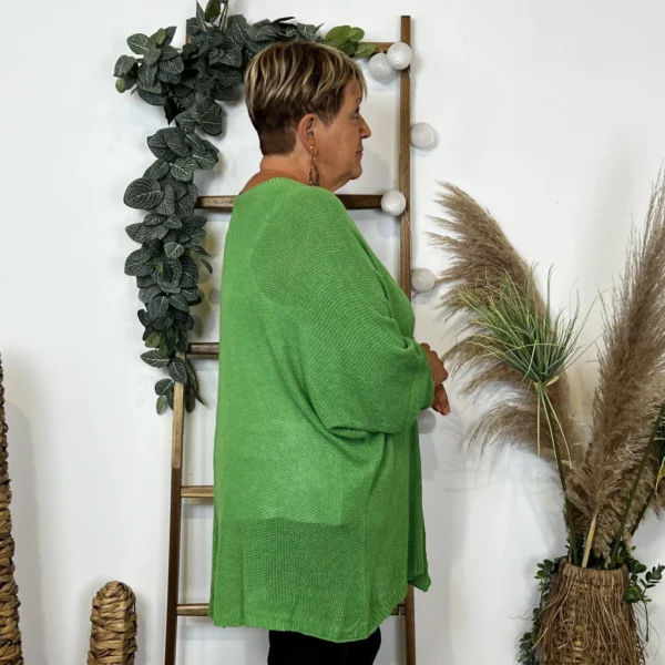 Z164- Gilet Maille Nid d abeille (Gt) - vert-bresil - taille-unique-grande-taille