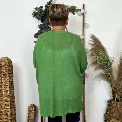 Z164- Gilet Maille Nid d abeille (Gt) - vert-bresil - taille-unique-grande-taille