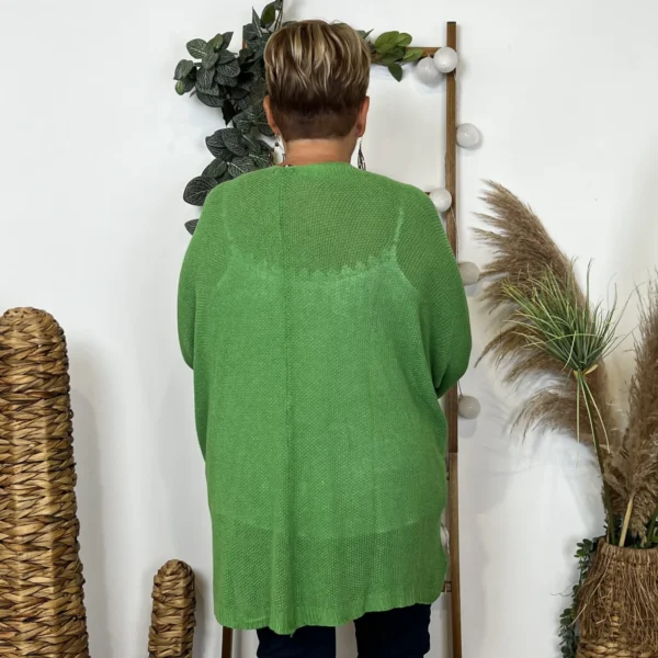 Z164- Gilet Maille Nid d abeille (Gt) - vert-bresil - taille-unique-grande-taille