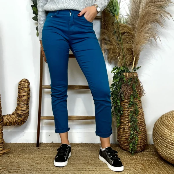 O132- Jean 7/8ème Voggo (T34-T44) - bleu-petrole - 44