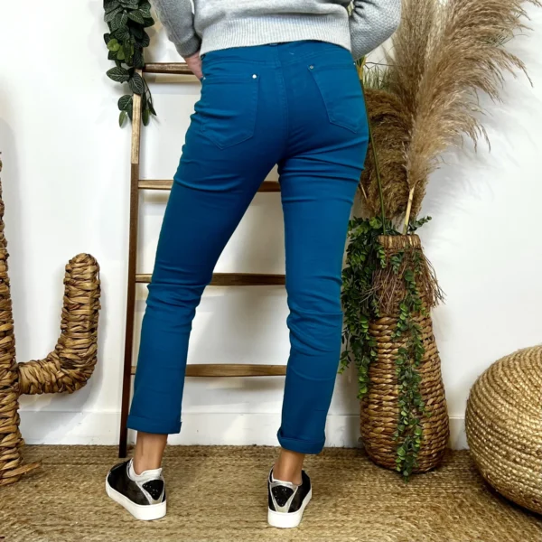 O132- Jean 7/8ème Voggo (T34-T44) - bleu-petrole - 44