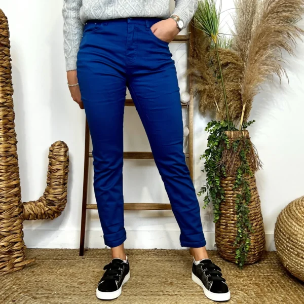 O136- Jean 7/8ème Voggo (T34-T44) - bleu-royal - 44