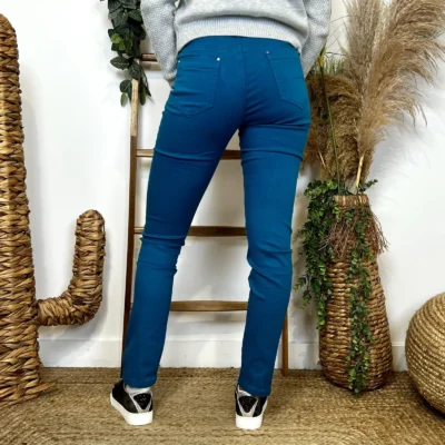 O162- Jean Slim (T34-T44) - bleu-petrole - 44