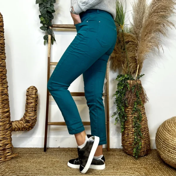 O114- Jean 7/8ème Voggo (T34-T44) - bleu-canard - 44