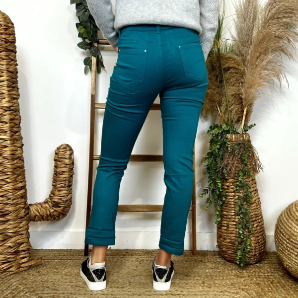 O114- Jean 7/8ème Voggo (T34-T44) - bleu-canard - 44