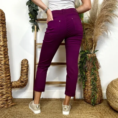 O120- Jean 7/8ème Voggo (T34-T44) - violet - 44