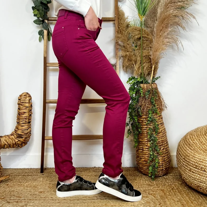 O154- Jean Slim (T34-T44) - fuchsia-framboise - 44