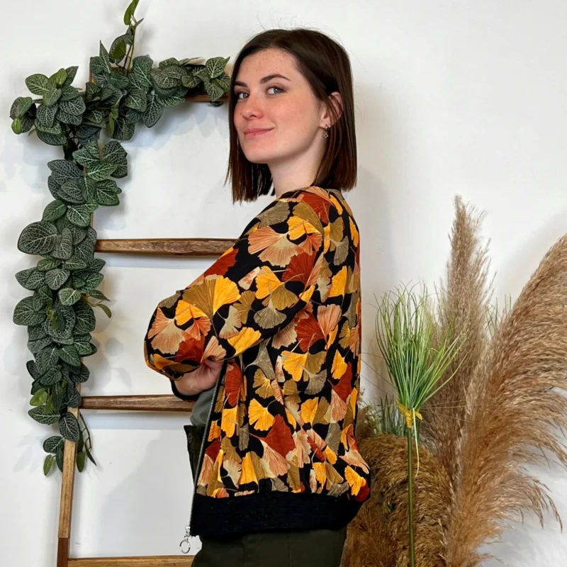 Bomber imprimé Gingko (T36-T40) - camel - 38