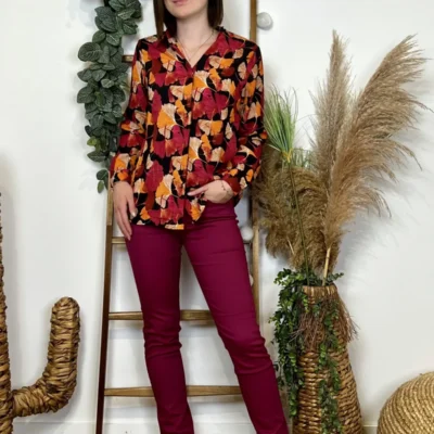 K831- Chemise Gingko (T36-T40) - fuchsia - 38