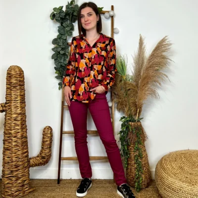 K831- Chemise Gingko (T36-T40) - fuchsia - 38