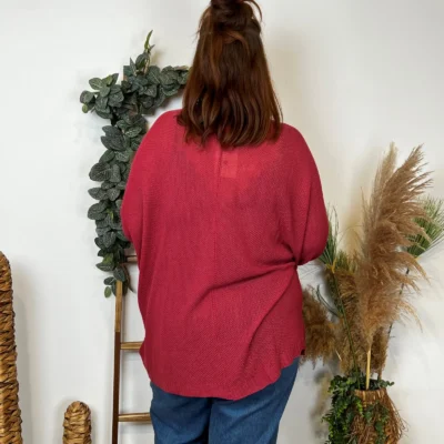 Z164- Gilet Maille Nid d abeille (Gt) - fuchsia - taille-unique-grande-taille