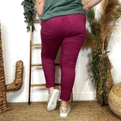 O099- Jean 7/8ème Voggo (T42-T52) - fuchsia - 52