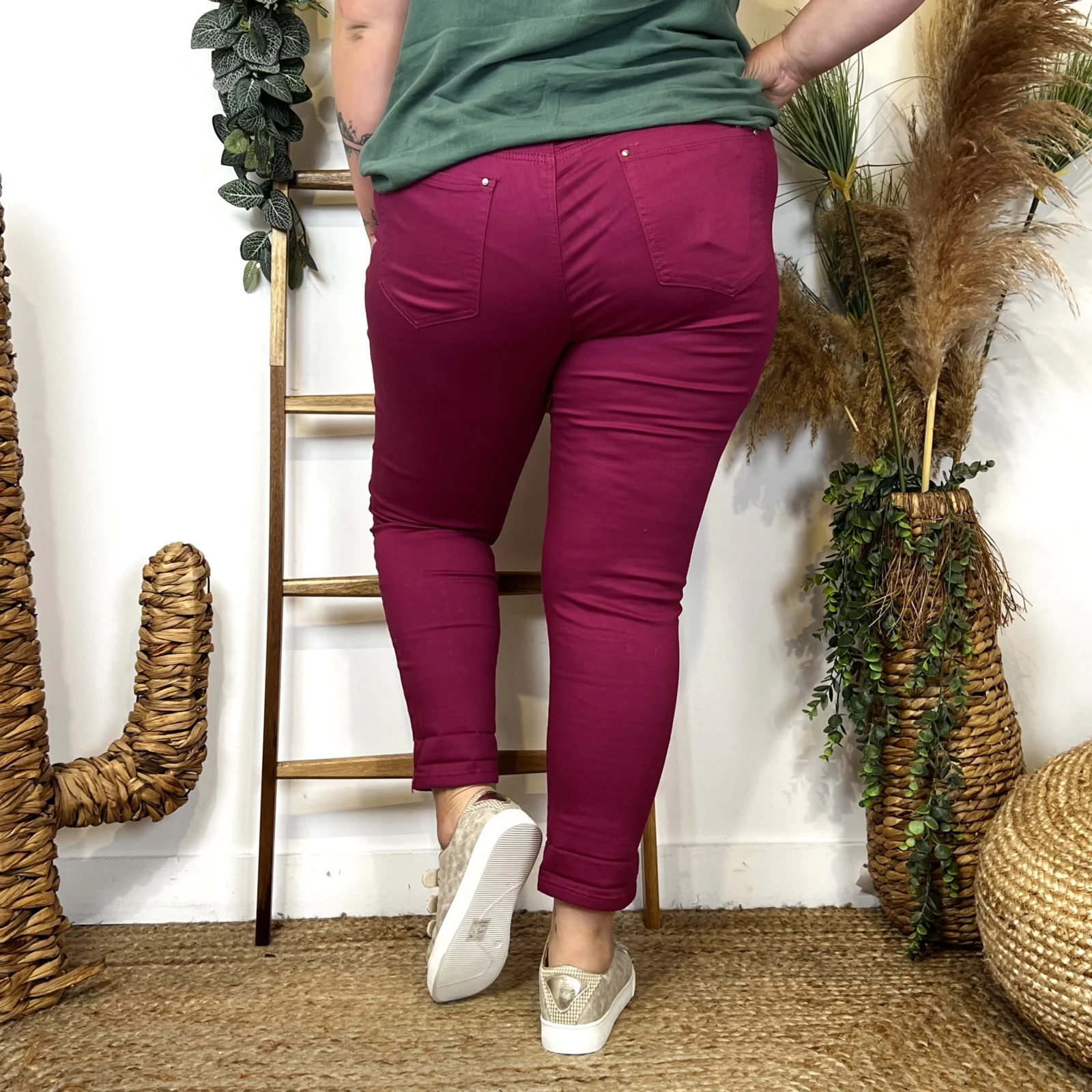 O099- Jean 7/8ème Voggo (T42-T52) - fuchsia - 52