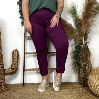 O121- Jean 7/8ème Voggo - violet - 52