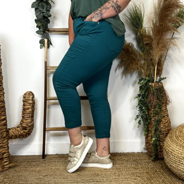 O115- Jean 7/8ème Voggo (T42-T52) - bleu-canard - 52