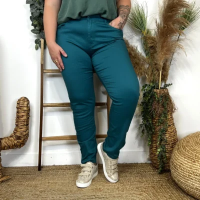 O148- Jean Slim Voggo - bleu-canard - 52