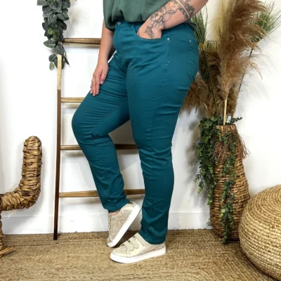 O148- Jean Slim Voggo - bleu-canard - 52