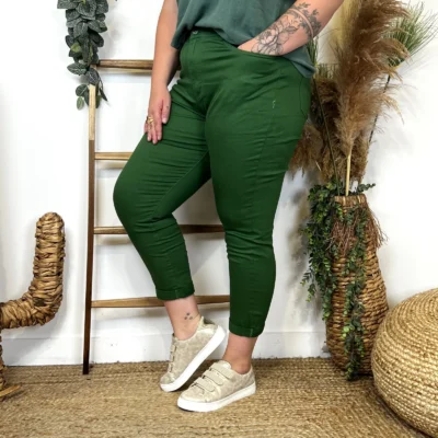 O123- Jean 7/8ème Voggo (T42-T52) - vert-emeraude - 52