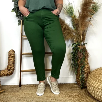 O123- Jean 7/8ème Voggo (T42-T52) - vert-emeraude - 52