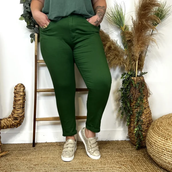 O123- Jean 7/8ème Voggo (T42-T52) - vert-emeraude - 52