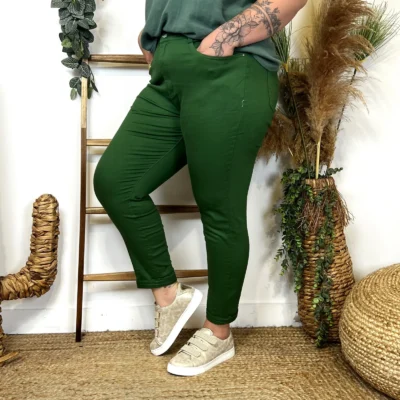 O123- Jean 7/8ème Voggo (T42-T52) - vert-emeraude - 52