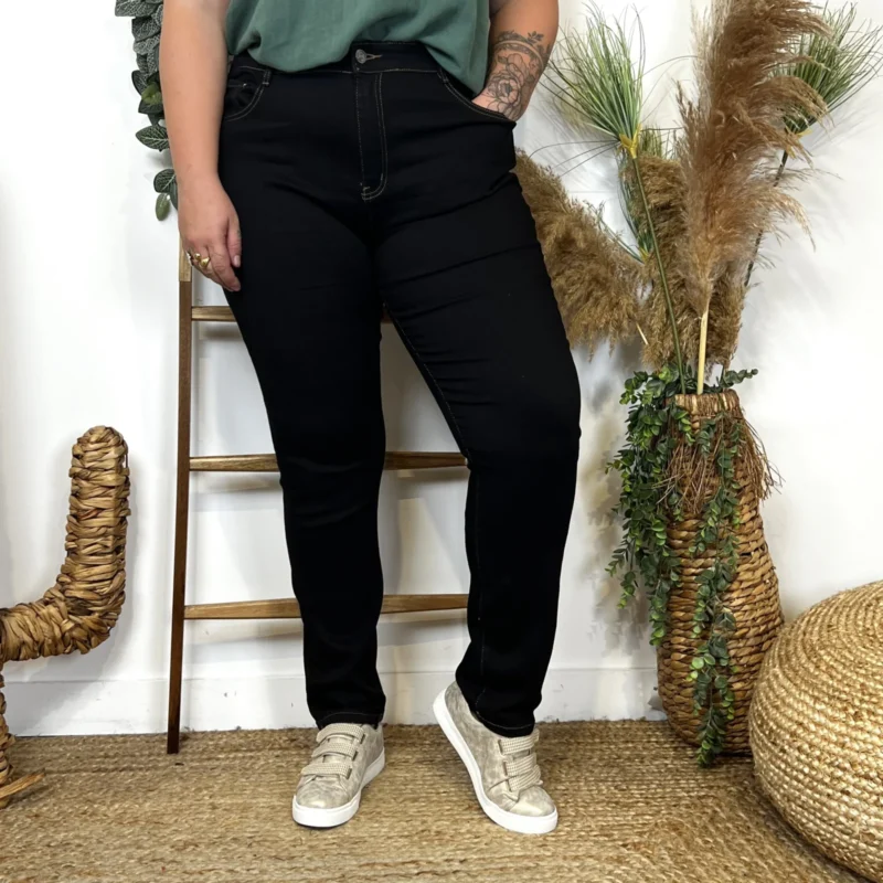 O159- Jean Slim Voggo (T42-T52) - noir-beige - 52