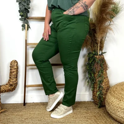 O157- Jean Slim Voggo (T42-T52) - vert-emeraude - 52