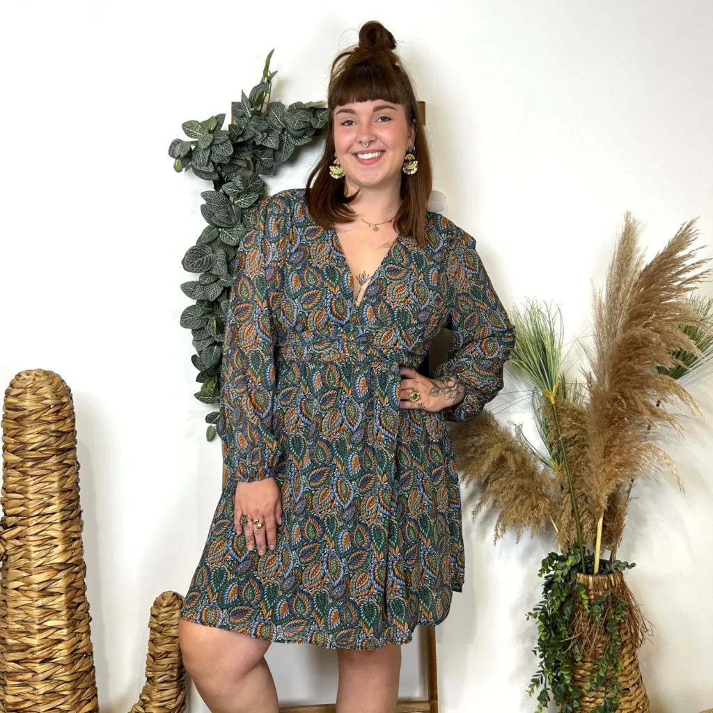 K607- Robe Maëlle marbrée (T40-T48) - vert-emeraude - 48