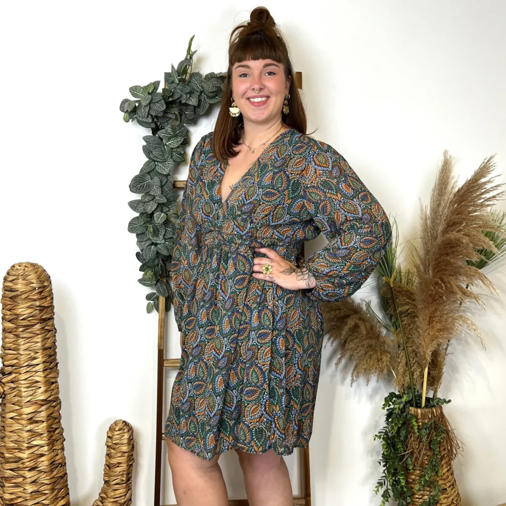 K607- Robe Maëlle marbrée (T40-T48) - vert-emeraude - 48