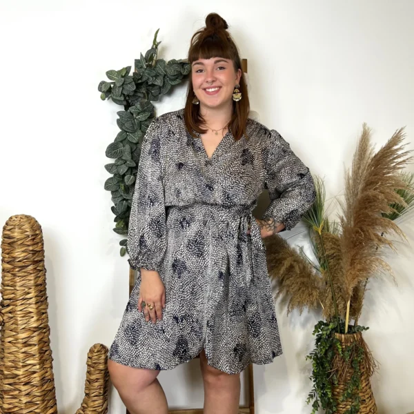 K844- Robe Maëlle "tachetée" (T40-T48) - marine - 48