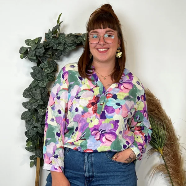 Z759- Blouse Christy "Peinture" (T44-T52) - violet - 52