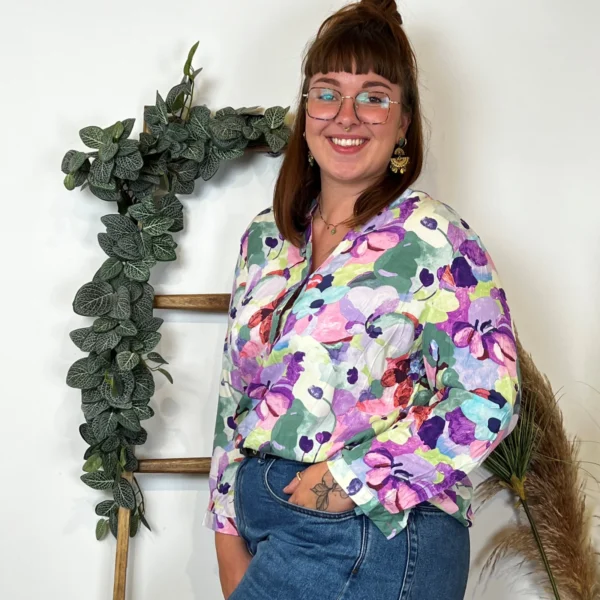 Z759- Blouse Christy "Peinture" (T44-T52) - violet - 52