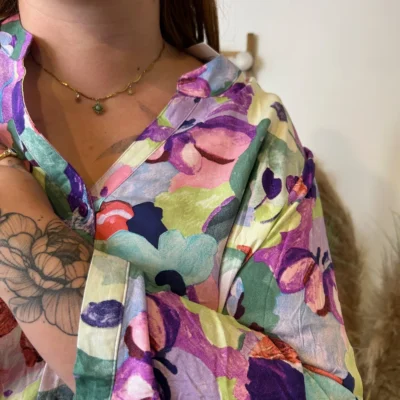 Z759- Blouse Christy "Peinture" (T44-T52) - violet - 52