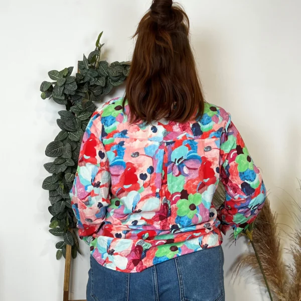 Z759- Blouse Christy "Peinture" (T44-T52) - rouge - 52