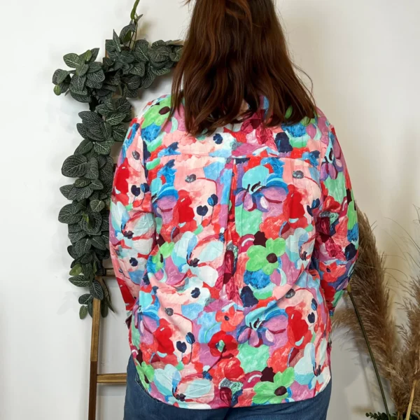 Z759- Blouse Christy "Peinture" (T44-T52) - rouge - 52